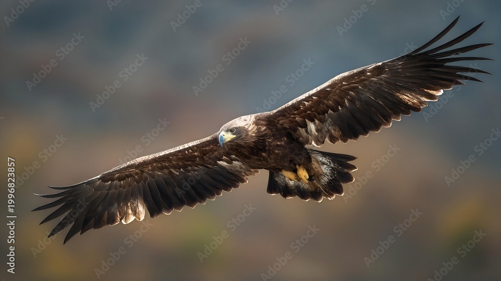 Fototapeta premium eagle soaring with wings fully extended. wildlife bird in flight