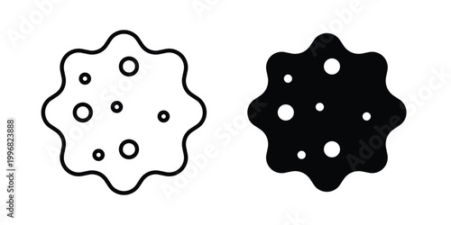 Microorganism icon design project. Editable clipart and line icons
