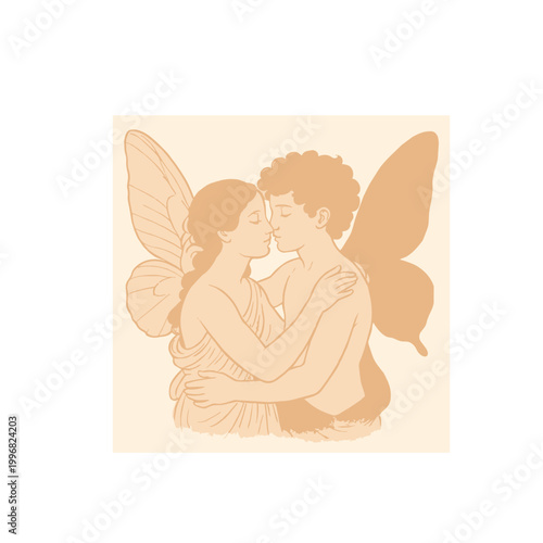 Psyche and Cupid Romantic Scene