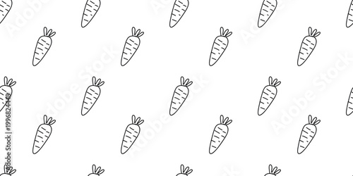 carrot doodle illustration seamless pattern white background