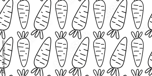 hand drawn carrot doodle sketch style illustration white background