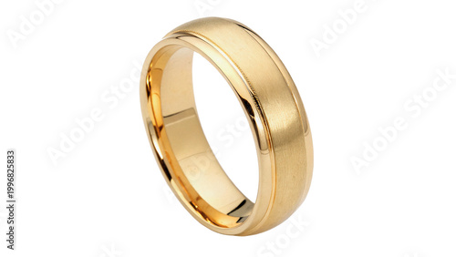 Bild auf Leinwand Gold wedding band displayed on a white background for online sale isolated on tr