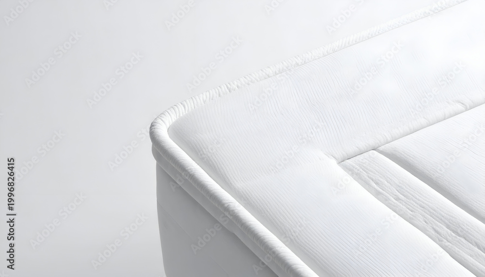 Fototapeta premium Close-up of a clean white mattress edge with quilted texture.