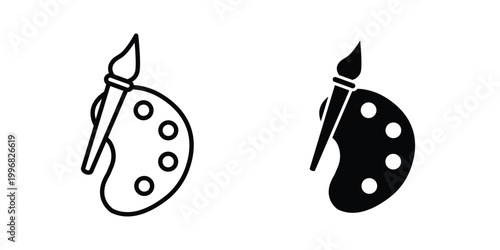 Palette icon design project. Editable clipart and line icons