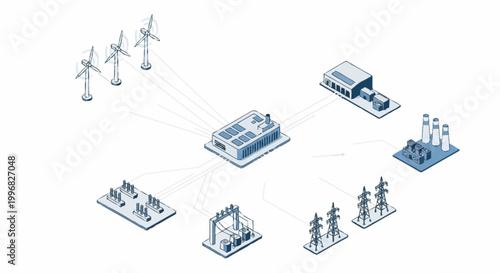 Renewable energy distribution network system.