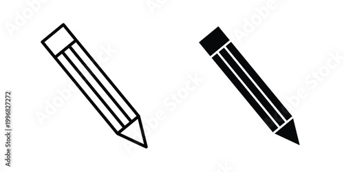 Pencil icon design project. Editable clipart and line icons