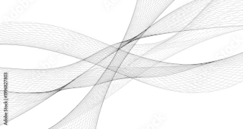 Black halftone dots forming intersecting wavy lines on white background