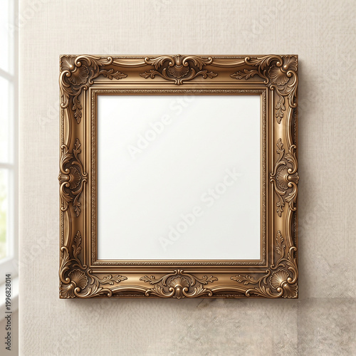 vintage photo frame on white background can be use as mockup for your business
