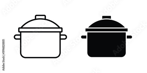 Pot icon design project. Editable clipart and line icons