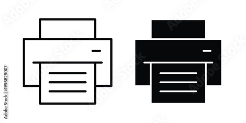 Print icon design project. Editable clipart and line icons