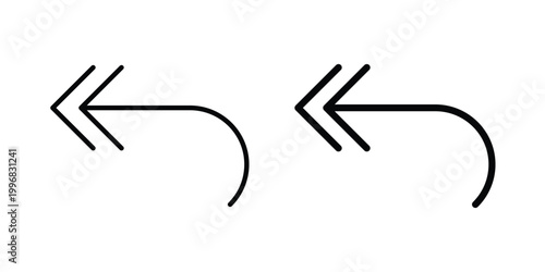 Reply all icon design project. Editable clipart and line icons