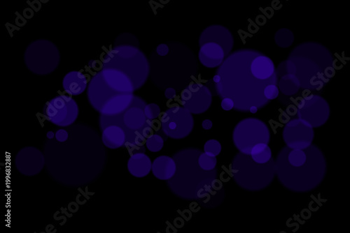 Abstract bokeh field. Glowing circular shapes in various sizes distributed across dark background, blurred borders, layered overlap, smooth gradient tones, vivid neon lighting atmosphere