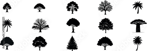 Various tree silhouettes for your design.