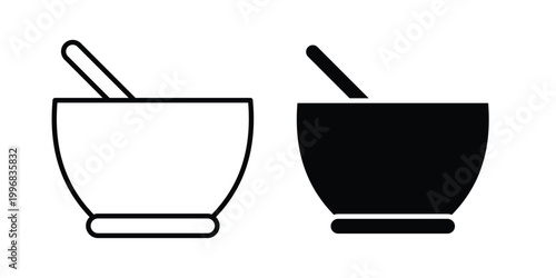 Soup icon design project. Editable clipart and line icons