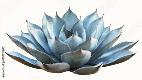 detailed rendering of agave succulent with rough surface, serrated edges, drought-resistant desert plant, isolated for packaging design