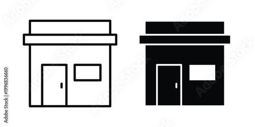 Store icon design project. Editable clipart and line icons