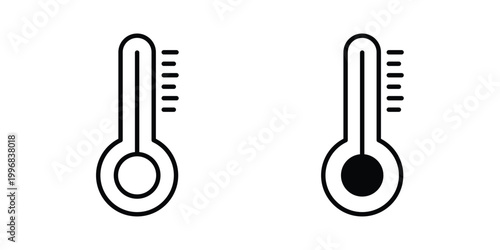 Temperature icon design project. Editable clipart and line icons