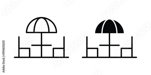 Terrace icon design project. Editable clipart and line icons