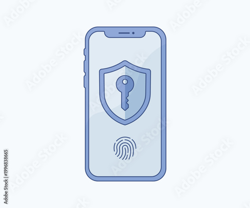 Smartphone Security Shield Login Illustration Mobile App UI