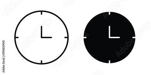 Time clock icon design project. Editable clipart and line icons