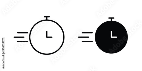 Time fast icon design project. Editable clipart and line icons