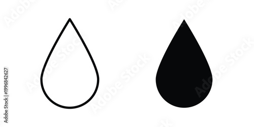 Water drop icon design project. Editable clipart and line icons