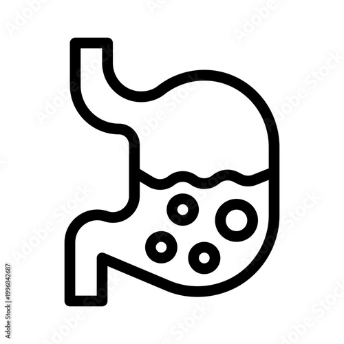 indigestion line icon