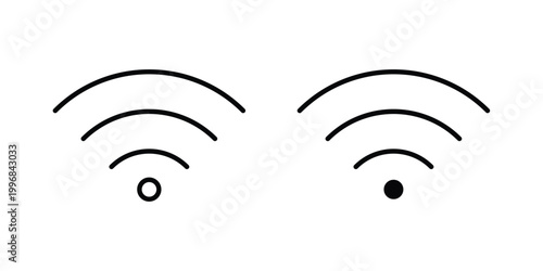 Wifi icon design project. Editable clipart and line icons