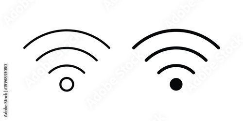Wifi icon design project. Editable clipart and line icons