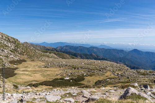 Ghisoni mountains creating mountain landscape with clear sky