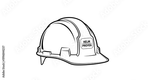 Construction Hard Hat Outline Drawing