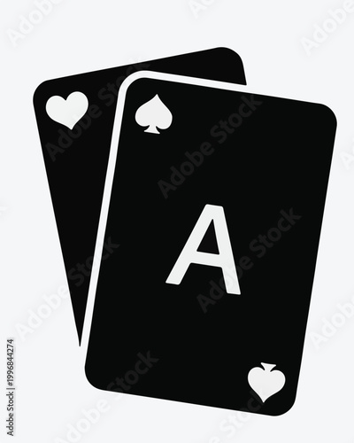 Two Black Aces Playing Cards Icon spades hearts