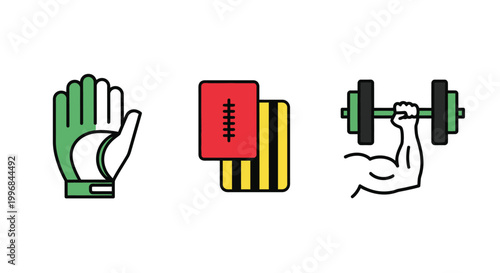 Gym Workout Icons Set Fitness Training Equipment Symbols