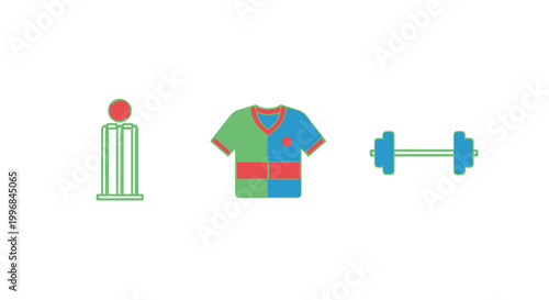 Workout Training Icons Set Gym Dumbbell Running Fitness