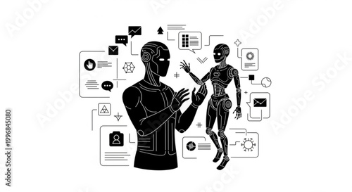 Silhouette of a woman carrying shopping bags in a stylish vector illustration