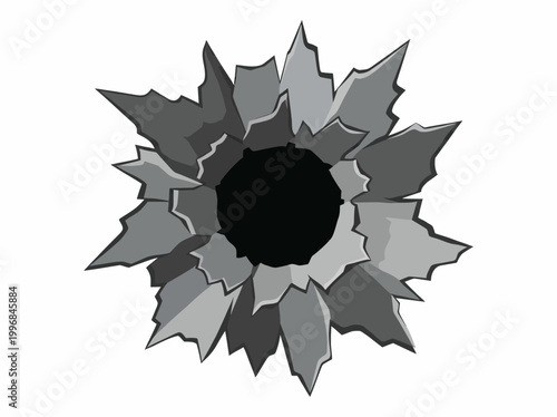 Broken Hole Vector Graphic - Realistic Shattered Opening Illustration