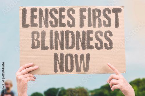 Fotografija "Lenses First Blindness Now" research confirms contact lens misuse has led to measurably permanent sight loss