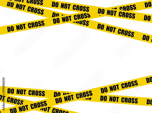 Yellow do not cross tape vector graphic, crime scene caution tape illustration for graphic design