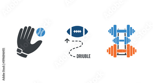 Cricket Sport Icons Set Bat Ball Stumps Minimal Flat Design
