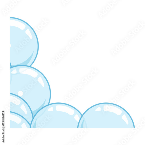 Blue Soap Bubble Corner Frame Illustration