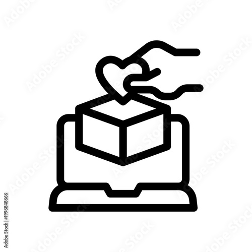 online donation line icon illustration vector graphic.eps