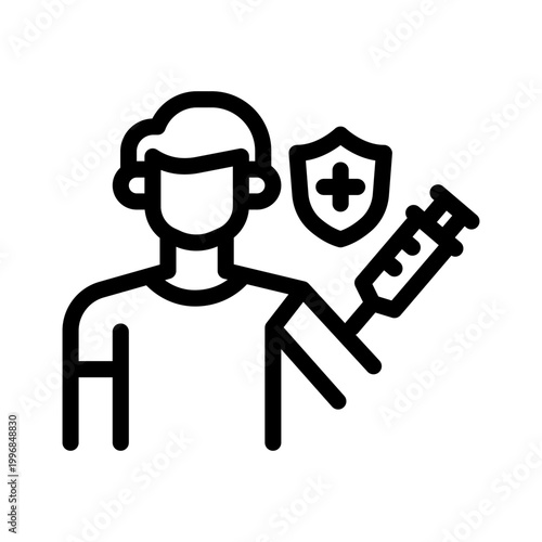 vaccine line icon illustration vector graphic.eps