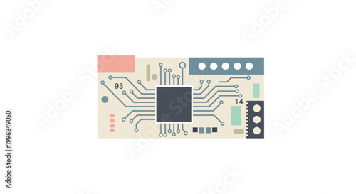 A small electronic circuit board with various components.