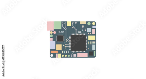 A small electronic circuit board with various components.