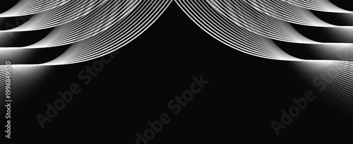 A futuristic illustration of swirling metallic surfaces against a dark backdrop