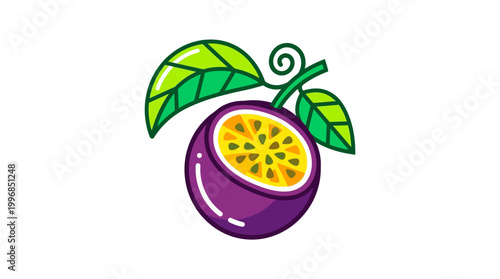 Purple Passion Fruit Cut Open.