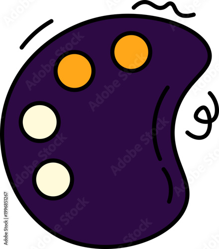 Artist's palette with paint blobs doodle