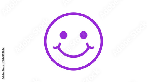 Purple Smiley Face Emoticon Symbol.