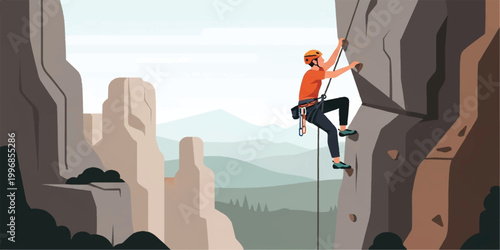 Rock climbers on the mountain