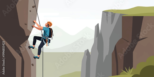 Climbers or rock climbers on the mountain